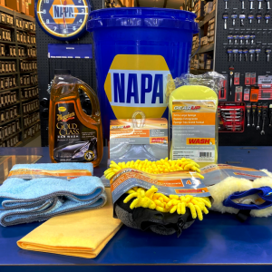 NAPA Car Wash Supplies including Sponges, Towels, Meguiar's Car Wash, and NAPA Bucket